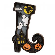 Witch Boot Halloween Scene Sitter
