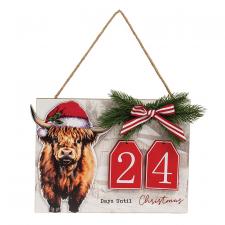 Highland Cow Christmas Countdown Hanger