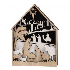 Nativity Scene Layered Wood Sitter