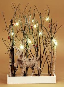 Cutout Deer & Twig Scene w/LED Light
