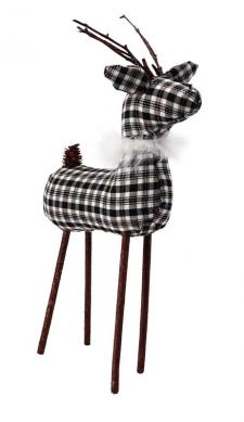 Black/White Plaid Reindeer, Large