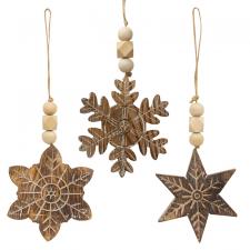 Snowflake Ornament, 3 Asstd. 