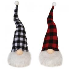 Large Plush Plaid Santa Gnome w/LED Light, 2 Asstd.