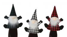 3 Asstd. Santa Wine Bottle Topper - SPECIAL BUY! Original Pr