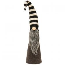 Skinny Gray Beard Gnome with Striped Hat, Small