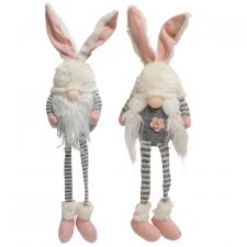 Mr. & Mrs. Striped Bunny Gnome w/Dangle Legs, 2 Asstd.