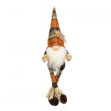 Harvest Plaid Scarecrow Dangle Leg Gnome