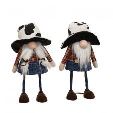 Cowboy & Cowgirl Wobble Gnome, 2 Asstd