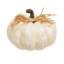 Cream Carved Look Resin Pumpkin