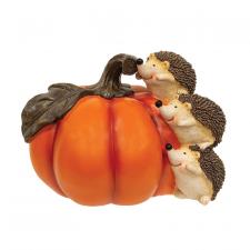Resin Pumpkin and Hedgehogs Sitter