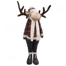 Large Standing Reindeer with Cozy Sherpa Scarf - SPECIAL BUY